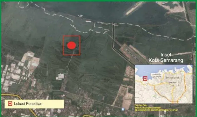 Gambar 1. Lokasi penelitian ekosistem mangrove wilayah Tapak Kelurahan Tugurejo Kota Semarang