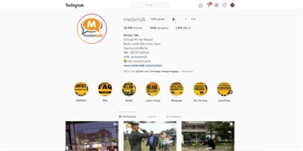 Gambar 1. 1 Akun Instagram @medantalk 