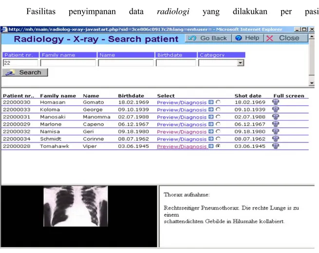 Gambar 4.1 Contoh Modul Radiology  Doctors Directive 