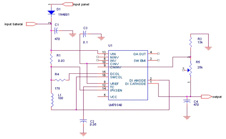 Gambar 5. Rangkaian dasar  boost converter [8].  