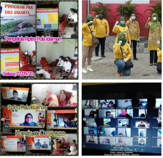 Gambar 1. Beraneka kegiatan Pengurus dan Masyarakat di RPTRA Pola Idaman  ( https://www.instagram.com/rptrapolaidaman/) 