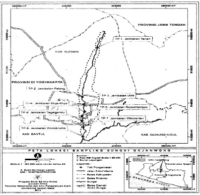 Gambar l. Peta lokasi pengambilan sampel air sungai