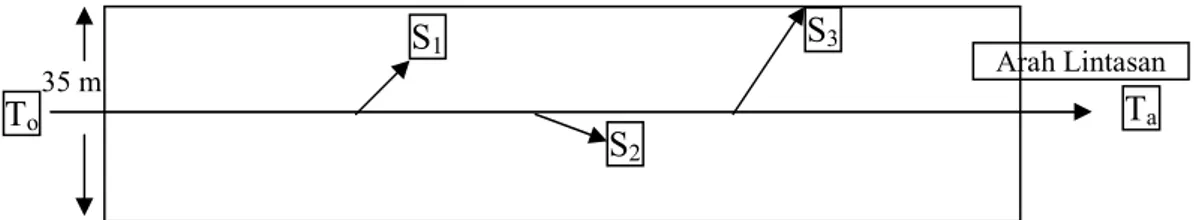 Gambar 2  Ilustrasi metode transek jalur. 