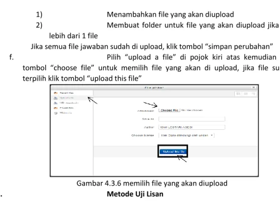 Gambar 4.3.6 memilih file yang akan diupload 