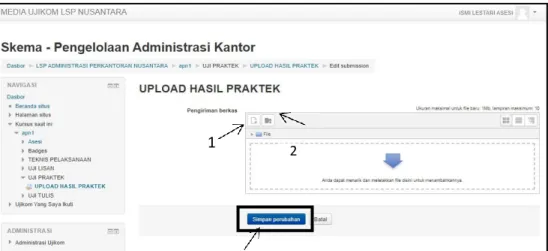 Gambar 4.3.5 Halaman langkah-langkah upload hasil praktek 