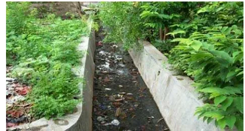 Gambar 2.5. Kondisi saluran drainase di Jalan Noorhadi Kecamatan Jati 