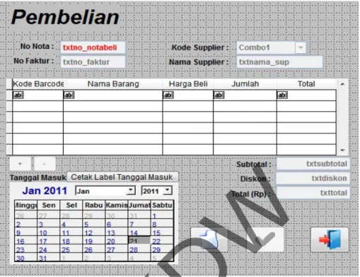 Gambar 3.11: Perancangan Form Pembelian 