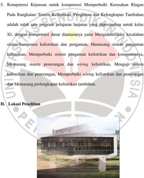 Gambar 1.1 Lokasi Penelitian SMKN 6 Bandung 