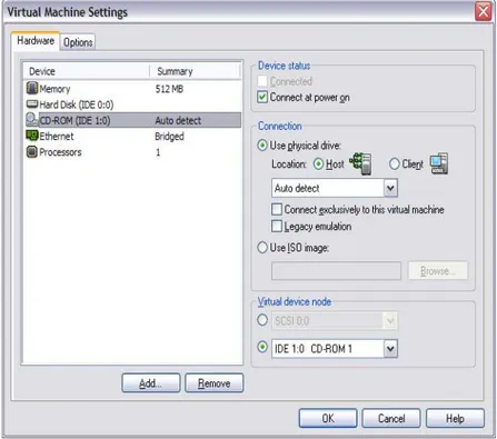 Gambar 4.7 Tampilan Virtual Machine Settings 