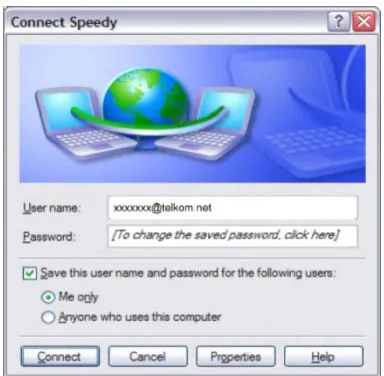 Gambar 4.1 Autentikasi koneksi internet Telkom Speedy 