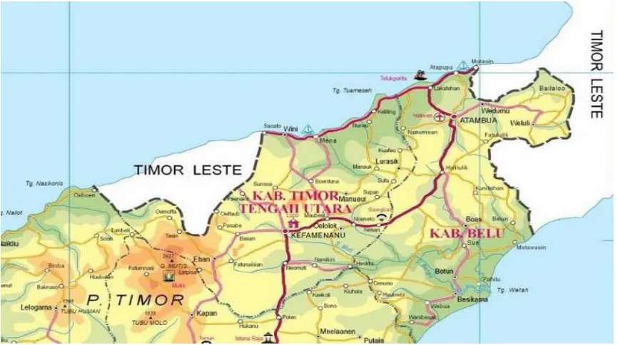Gambar 1. Peta Kabupaten Belu (Sumber : www.covesia.com)