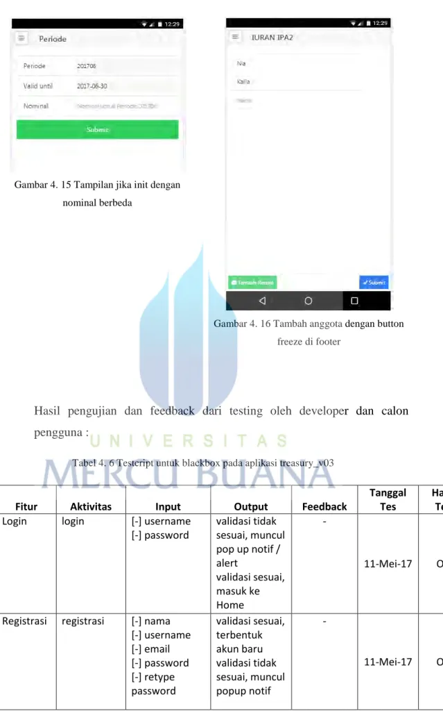 Gambar 4. 15 Tampilan jika init dengan  nominal berbeda 