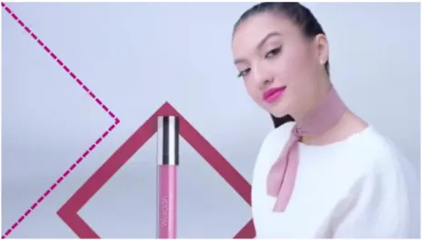 Gambar 1.2 Raline Shah sebagai selebriti Endorser Produk Lipstik Wardah  Sumber: (Youtube, 2019) 