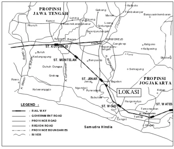Gambar 1.1. Peta Lokasi Jembatan Rel Sungai Bogowonto 