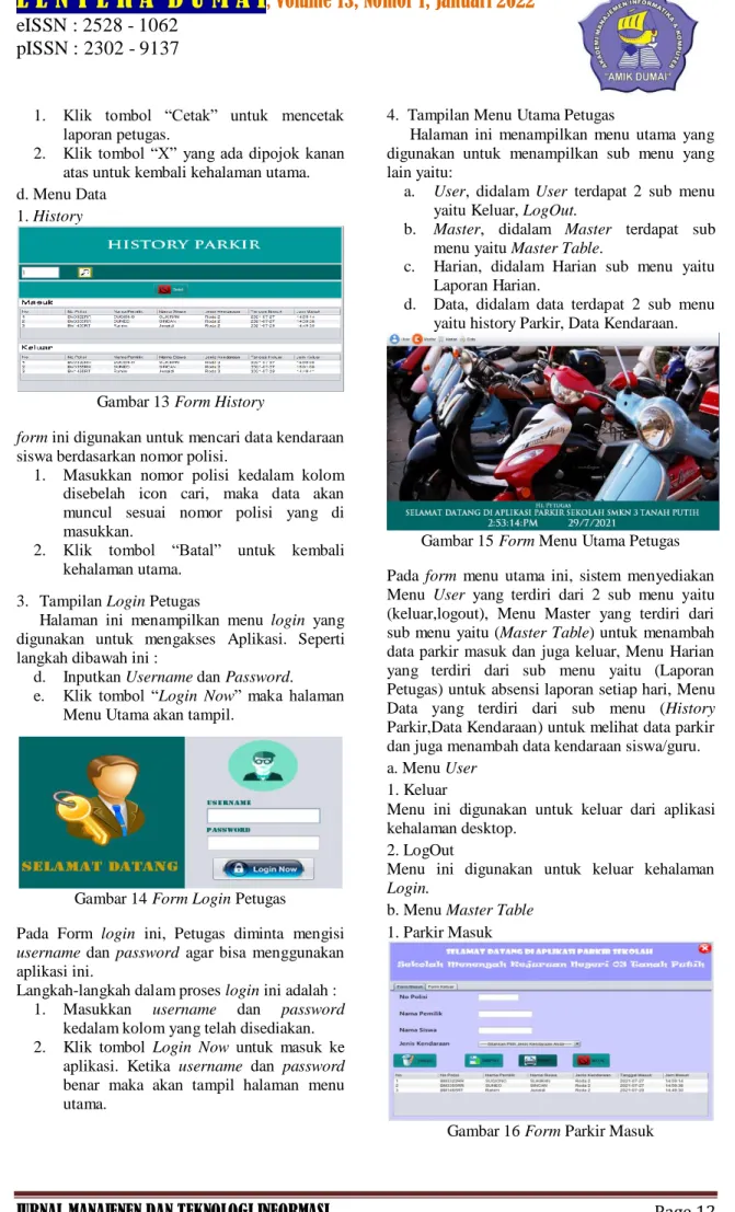 Gambar 13 Form History 