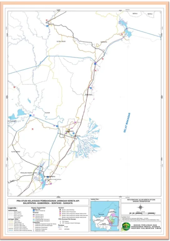 Gambar 3.2 Peta Rencana Jalur Kereta Api Dan Sarana Transportasi 