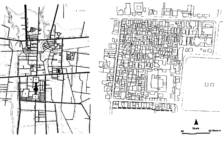 Gambar 1 peta permukiman Kauman dan lokasinya di pusat kota Yogyakarta