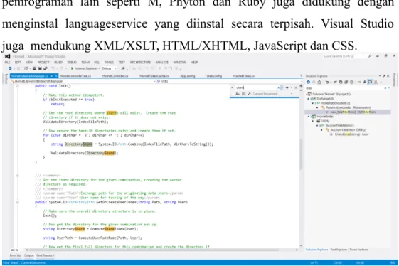 Gambar 3.7 Visual Studio 2012 IDE Environtment