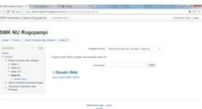 Gambar 2. Web site e-Learning SMK NU  Rogojampi 