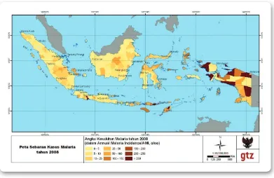 Figure 2.7 Map of Malaria Cases Distribution, 2008