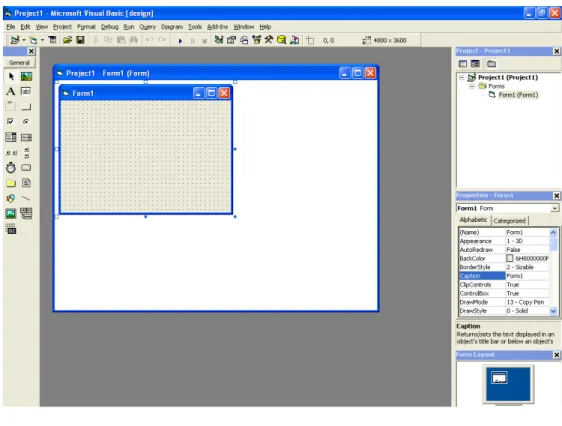 Gambar 4.5. Tampilan IDE Visual Basic 6.0 