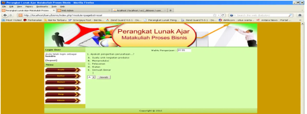 Gambar 4.4 Halaman Ujian