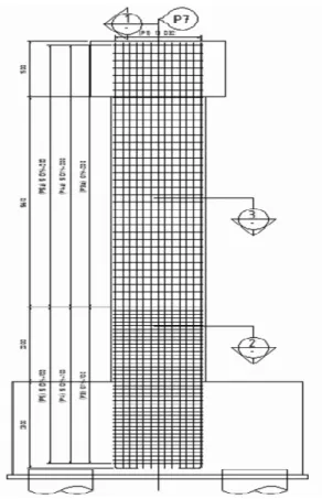 Gambar 3.2 Tulangan Pier   Data Teknis:  1.  Panjang Tulangan  Longitudinal  (p)  : 10.451mm  2