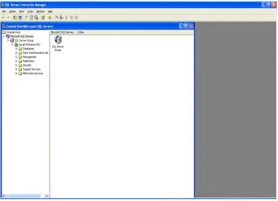 Gambar 4.2 Menu Enterpises manager SQL Server 2000 