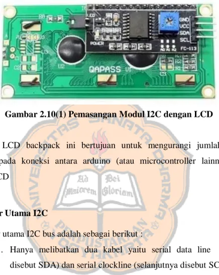 Gambar 2.10(1) Pemasangan Modul I2C dengan LCD 
