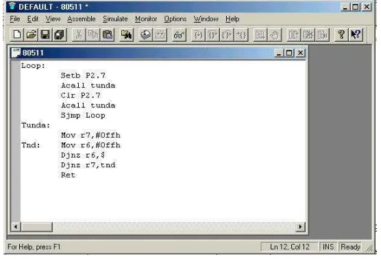 Gambar  2.11  8051 Editor, Assembler, Simulator (IDE) 