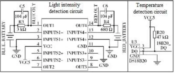 Figure 4. Temperature and lighting detection circuit 