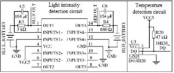Figure 4. Temperature and lighting detection circuit 