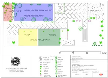Gambar 1.  Site Plan Pola Ruang Taman Setra Tunon