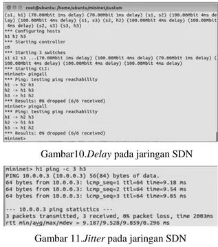 Gambar 7. Uji koneksi pada topologi SDN 