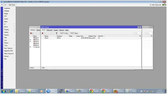 Gambar 3.11 Konfigurasi DHCP 