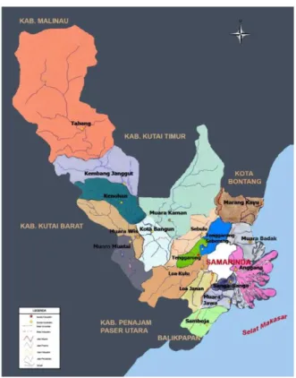 Gambar  1.1  Peta  Kecamatan  Kembang  Janggut  Dalam  Kabupaten  Kutai  Kartanegara 