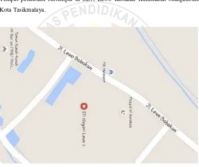 Gambar 3.2 Denah Peta SDN Lewo Babakan Kecamatan Mangkubumi Kota 
