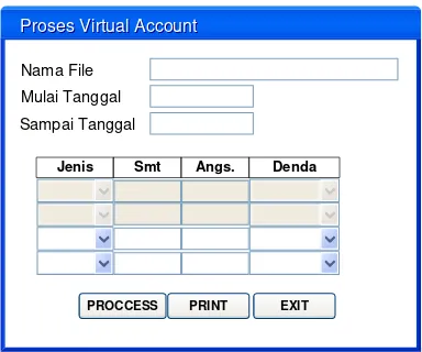 Gambar 13 Desain Form Proses Virtual Account 