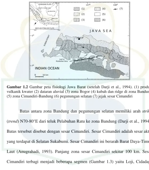 Gambar 1.2 menunjukkan gambar peta fisiologi Jawa Barat. 
