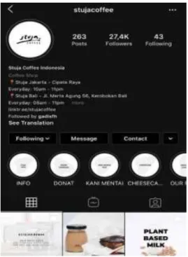 Gambar 1. 1 Profil Instagram @stujacoffee 