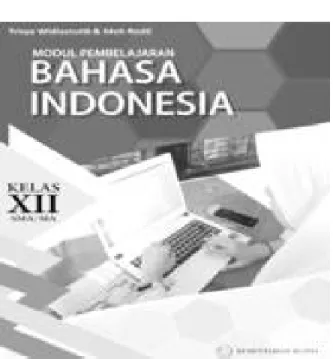 Gambar  4 Desain Akhir  Cover E Modul Bahasa Indonesia Kelas XII Berbasis Flip PDF Profesional