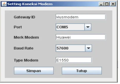 Gambar 2 – Interface User untuk Setting Koneksi Modem 