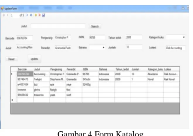 Gambar 4 Form Katalog 