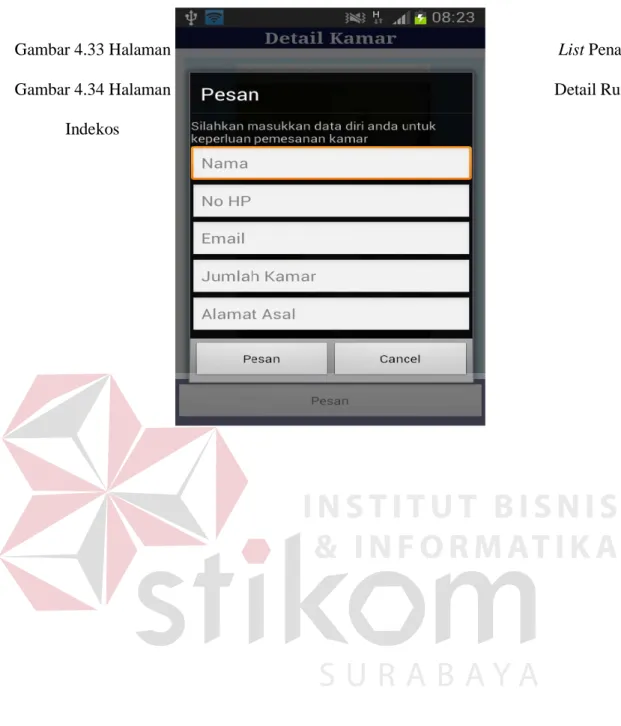 Gambar 4.33 Halaman  List Penanda   