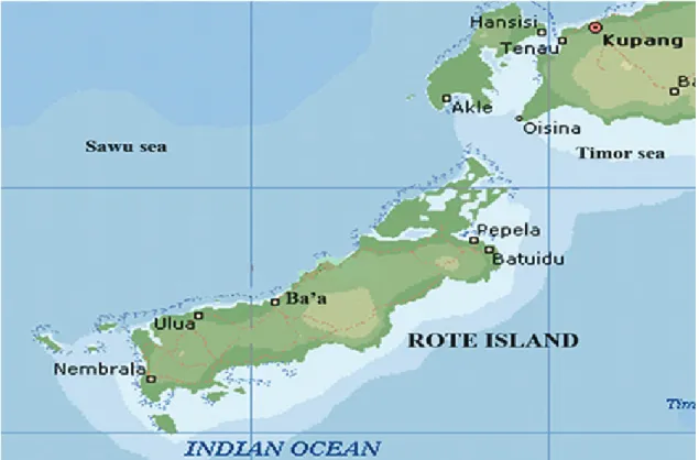 Gambar 1. Peta Pulau Rote Ndao, NTT (Sumber: Rosidi 1996)
