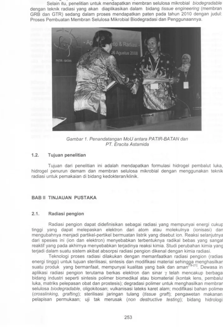 Gambar 1. Penandatangan MoU antara PA TIR-BA TAN dan PT. Eracita Astamida