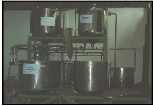 Gambar 5. Reaktor metil ester pilot plant sbrc dengan kapasitas 100 L  Metil ester CPO diproduksi melalui dua tahapan reaksi