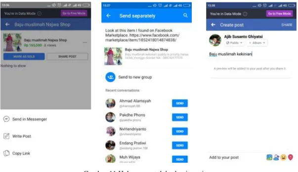 Gambar 11 Halaman untuk berbagi postingan 