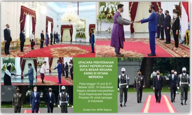 Gambar 2 C1.2 Pelayanan Keprotokolan Pada Upacara Penyerahan Surat  Kepercayaan Duta Besar Negara Asing di Istana Merdeka  