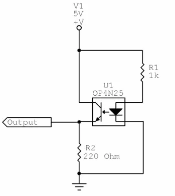 Gambar 2.7 Skematik optocoupler. 